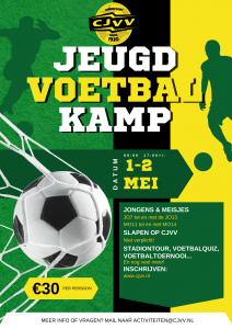 Schrijf je in voor het Jeugd Voetbalkamp 1-2 mei!